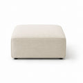Repose-pieds carré beige en polyester 80 x 80 x 42 cm
