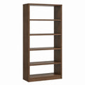 Bibliothèque étagère rectangulaire marron en panneaux de particules 80 x 30 x 180 cm