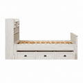 Lit enfant 90 x 190 cm avec rangement blanc effet chêne en MDF et sommier à lattes