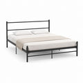 Cadre de lit double en acier noir 140 x 190 cm avec tête et pied de lit